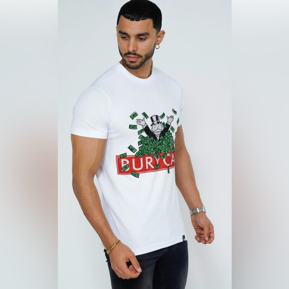 White Monopoly money T-shirt by Burycan
